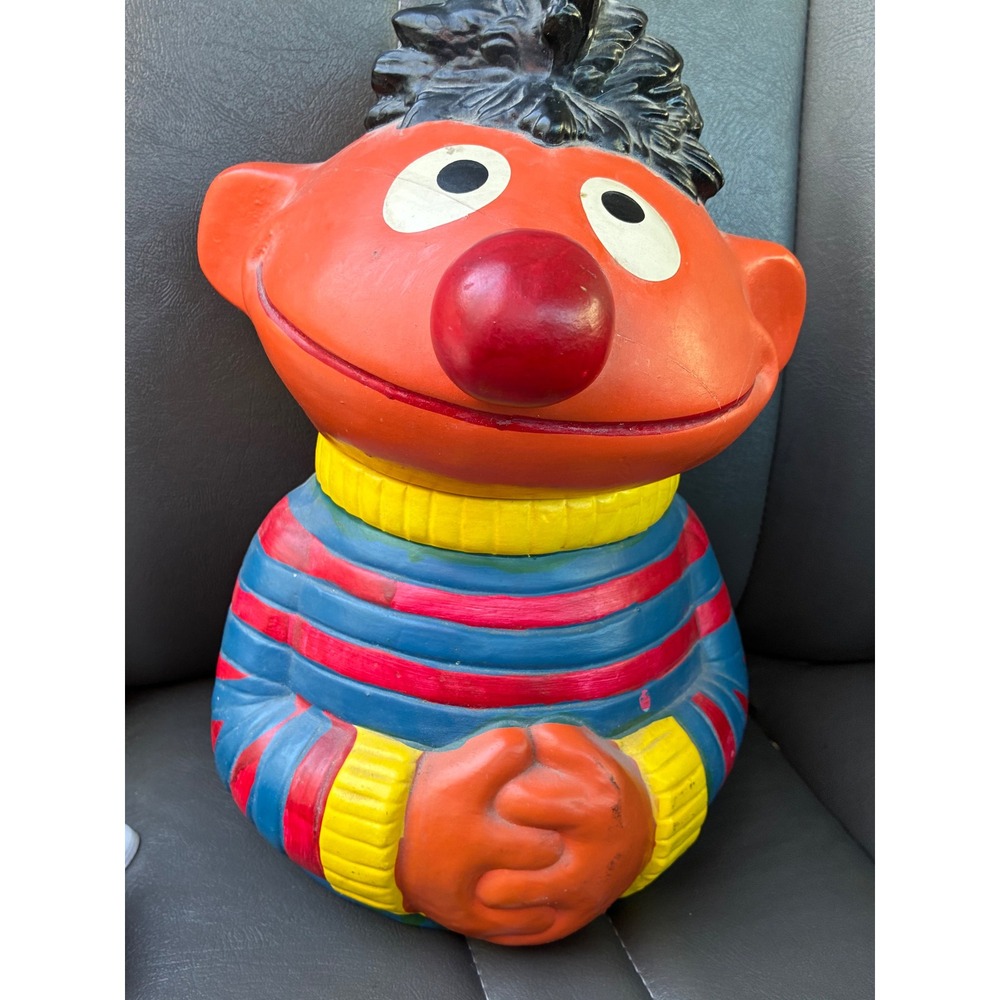 Vintage 1975 Sesame Street Ernie Cookie Jar Jim Henson Muppet 973 with Box